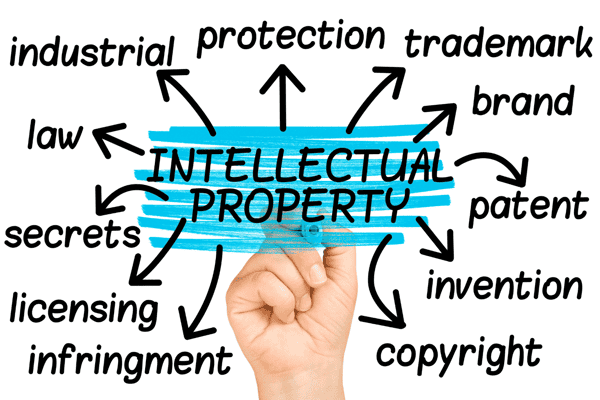 IP Intellectual Property Diagram Stock Photo