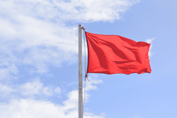 red flag stock photo